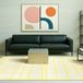 LOLA&MOI Caro Bright Yellow Vloerkleed - 200 x 280 cm - Laagpolig Tapijt - Gerecycled PET