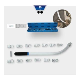 Brilliant Tools V-riem en spanrolsleutelset, 15-dlg