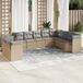 Maison Exclusive salon de jardin 10 pièces avec canapé et coussins, beige, en polyrotin