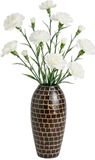 Mica Decorations Kunstbloem Anjer Floristic - 8x - H71 cm - wit - kunststof