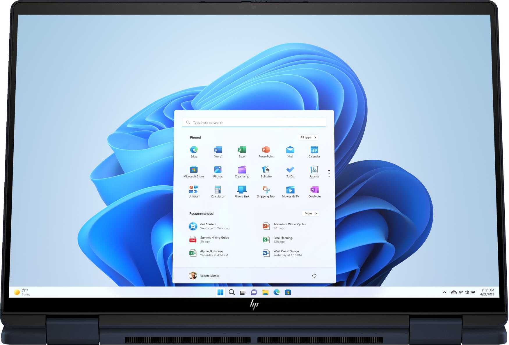 HP HP Envy x360 14'' 2-in-1 Laptop - 14-fc0031nb - Athmospheric Blue - QHD OLED - Azerty toetsenbord met verlichting