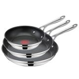 Tefal Jamie Oliver Cook Smart Frying Pan Set - 20/24/28cm - Stainless Steel