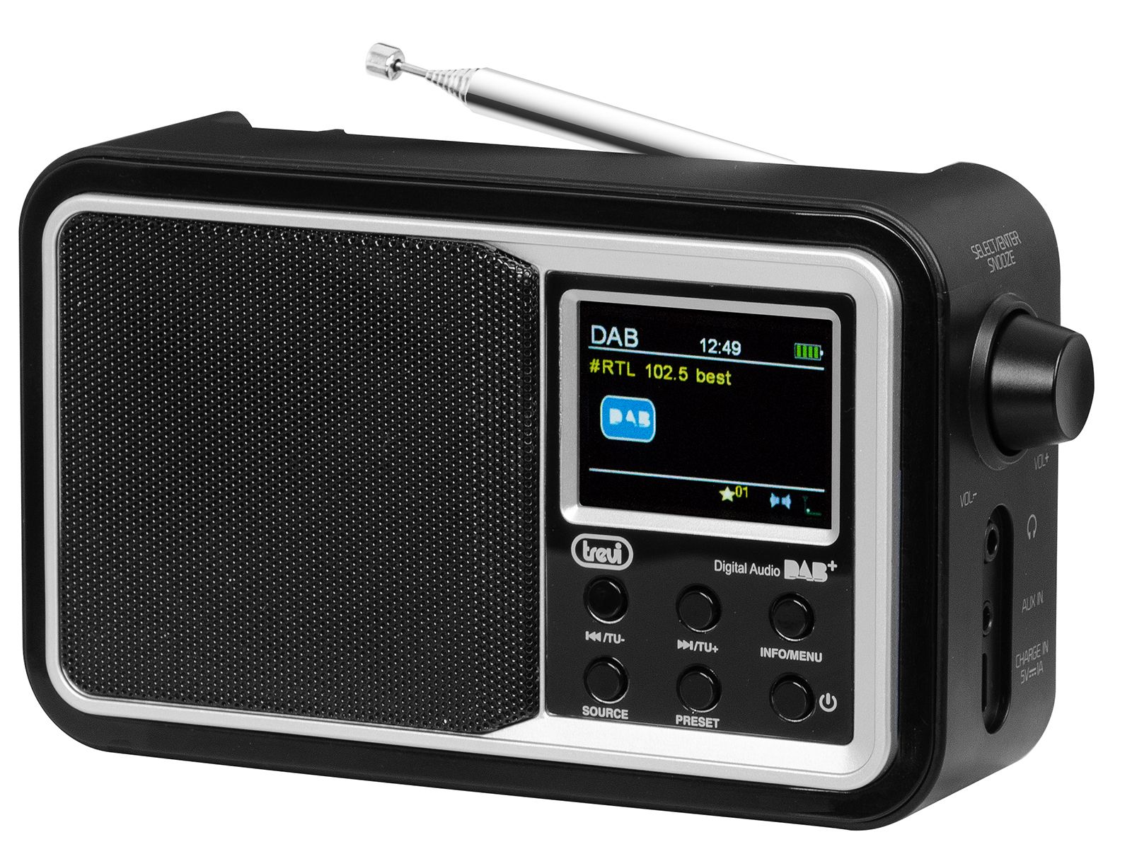 Trevi DAB 7F96 R Draagbare DAB+ Radio - Zwart