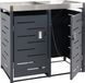 MCW 2-bins afvalbak deksel MCW-H40b, grijs, staal, 110x115x62cm