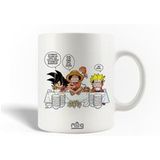 Keramische mok maniacase, Draagon ball One piece Naruto mashup