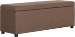 vidaXL Bankje met opbergvak - 116 cm - polyester - bruin