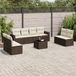 Maison Exclusive - Ensemble de jardin, 9 pièces, avec coussins, marron, en polyrotin