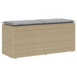VidaXL Tuinbank Rotan, Staal, Licht Grijs, 110 cm Breed