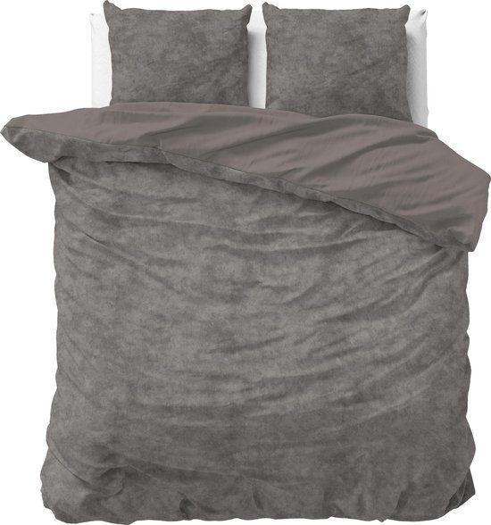 Sleeptime Velvet Touch Dekbedovertrekset Lits-Jumeaux Grijs 240x200/220 cm
