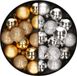Kaemingk B.V. 28x pièces petites boules de Noël en plastique or et argent 3 cm