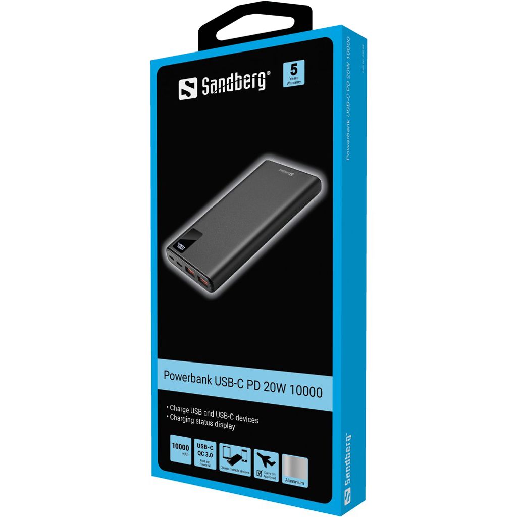 Sandberg Powerbank 10000 mAh - Zwart