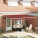 vidaXL Parasol extensible, orange et marron, 450 x 350 x 165 cm