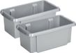 Sunware Opslagbox Nesta - 8x - kunststof - 7L - grijs - 38 x 21 x 14 cm - stapelbaar