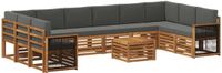 vidaXL - Acacia Hout Loungeset - Natuurlijk en Antraciet