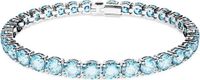 Swarovski Matrix Tennis Armband Zilverkleurig Blauw