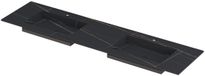 Wastafel INK Post Wastafel Keramische Slab Envelop Bak Dubbel 2 Kraangaten - 1800x450x10 mm - Lauren Black Mat