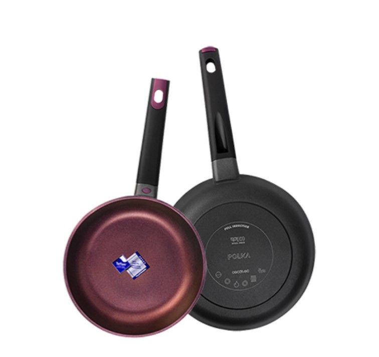 Cecotec Polka Experience Frying Pan Set - 2 Pieces - Stainless Steel - Titanium Coating - Black