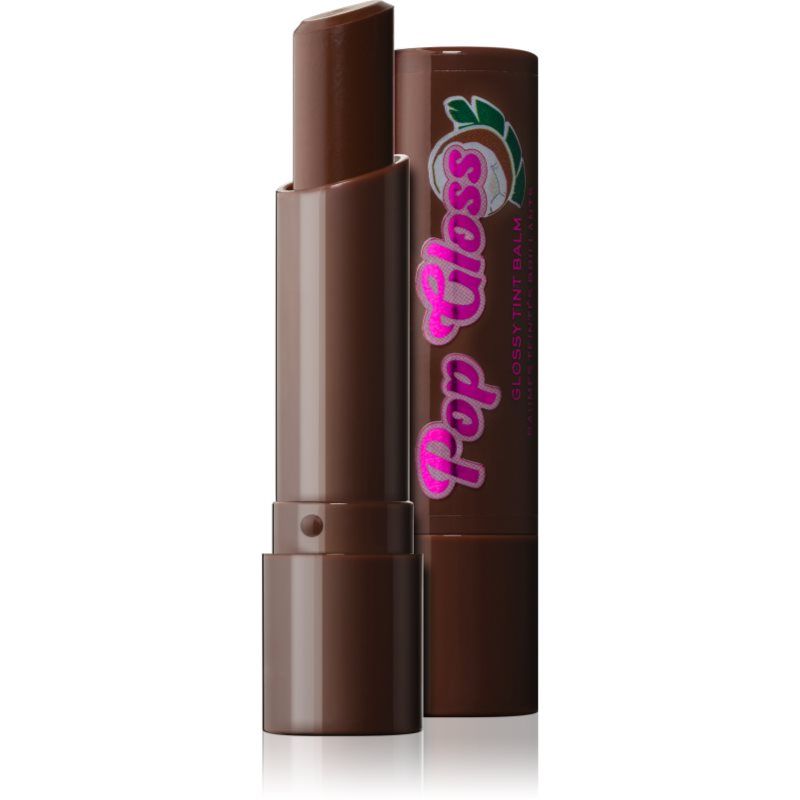 I Heart Revolution Pop Gloss Balm, hydraterende lippenbalsem met glanzende afwerking en kleuraccent, veganistisch en dierproefvrij, kokosnootbruin