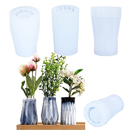 Cayway 3 stuks Harsmallen Bloemenvaas Siliconen Mallen Sieraden Hars, Silicone Mallen, Fles voor Epoxyhars, Decoratie van Het Huis