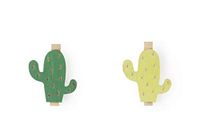 Excelsa Cactus Set van zes haringen clips, hout, groen, 6 stuks