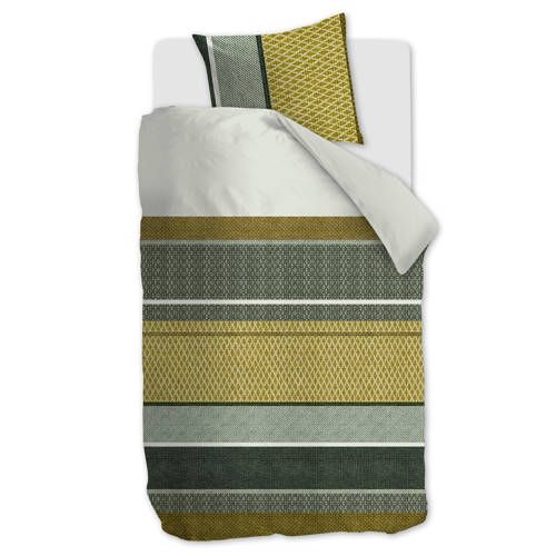 Beddinghouse Benthe dekbedovertrek 140x220 cm - Katoen - Groen - 1 persoons