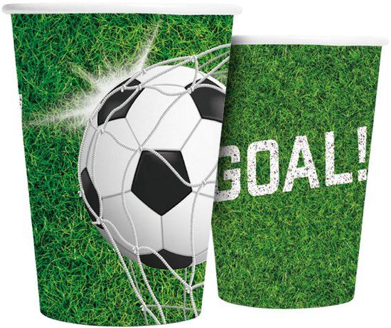 Top1Toys Globos Europe BV Papieren Bekers 210ml Voetbal - 8st.