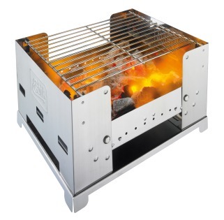 Esbit BBQ300S houtskool barbecue / zilver / rvs / rechthoekig