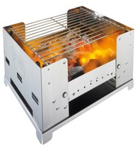 Esbit BBQ300S houtskool barbecue / zilver / rvs / rechthoekig