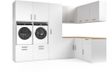 Wasophoogte® Wasmachine Kast Nice - Wasmachine verhoger - Wasmachine ombouw - 700(D)*3330(B)*2350(H) mm - Wit