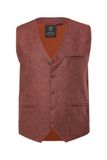 JP 1880 - Heren - Tweed vest van wol gebreid achterpand - Baksteenrood - Maat 7XL