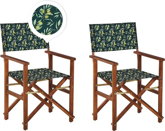 CINE - Tuinstoel set van 2 - Groen/Olijven - Polyester