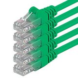1aTTack.de CAT.6 CAT6 Ethernet LAN-netwerkkabel 0,25 m groen 5 stuks