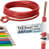 Aderleiding bedradingsleiding enkele ader flexibel - PVC leiding - H07V-K 2,5 mm² - kleur: rood - 100 m