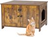 Relaxdays Kattenkast voor kattenbak - 46x78,5x44,5cm - met slot - donkerbruin