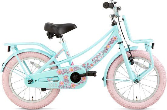 Supersuper Kinderfiets Lola mint roze 16" Roze