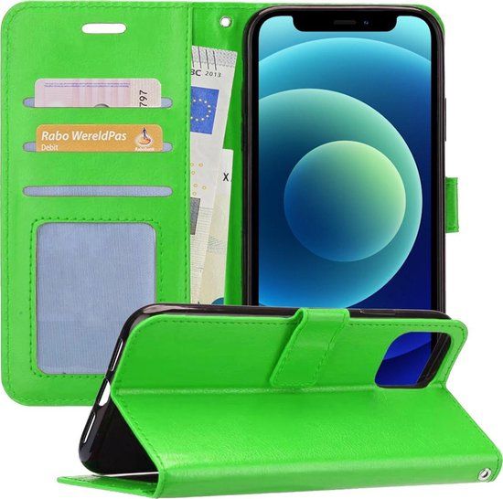 BTH iPhone 12 Mini Book Case Hoesje - Groen