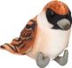 Uni Toys Knuffeldier Huismus vogel - zachte pluche stof - bruin - 10 cm
