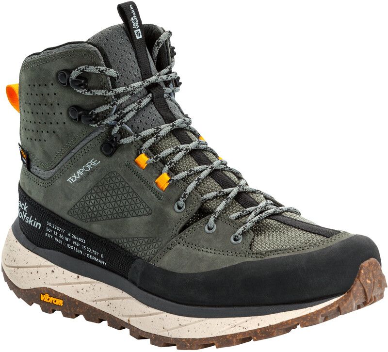 Jack Wolfskin Terraquest Texapore Mid Men's Hiking Shoes - Green - EU 45.5