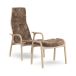 Swedese Lamino Fauteuil et Repose-pieds Hêtre Verni/Peau de mouton Sahara (Nougat Brun)