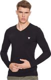 Guess Vn Core T-shirt met lange mouwen en v-hals Zwart Katoen Jersey Regular Fit Mannen S
