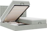 vidaXL Ottoman Bed with Mattresses 180x200cm Velvet Light Grey