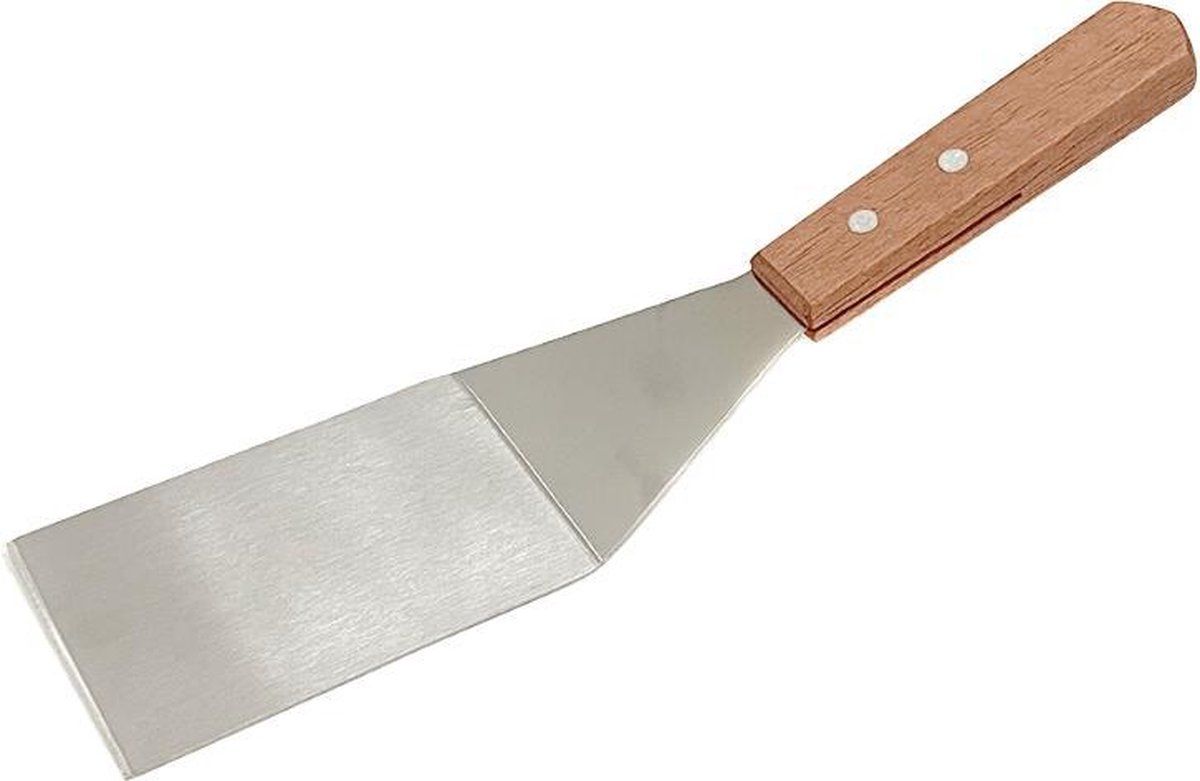 Grill Guru Hamburger Flipper - RVS - Houten Handvat