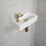 Wiesbaden Fonteinset Mat Wit Messing Goud (kraangat links)