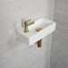 Wiesbaden Fonteinset Mat Wit Messing Goud (kraangat links)