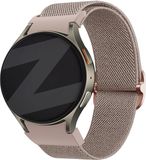 Bandz Elastisch nylon bandje 'Easy fit' - Geschikt voor Samsung Galaxy Watch 7 (40 & 44mm) / Galaxy Watch 6 Classic (43 & 47mm) / Galaxy Watch 5 (Pro) / Galaxy Watch 4 (Classic) / Galaxy Watch FE (milk tea)