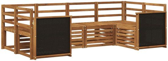 vidaXL Naturel Massief Acacia Hout Hoek loungeset 5-delig