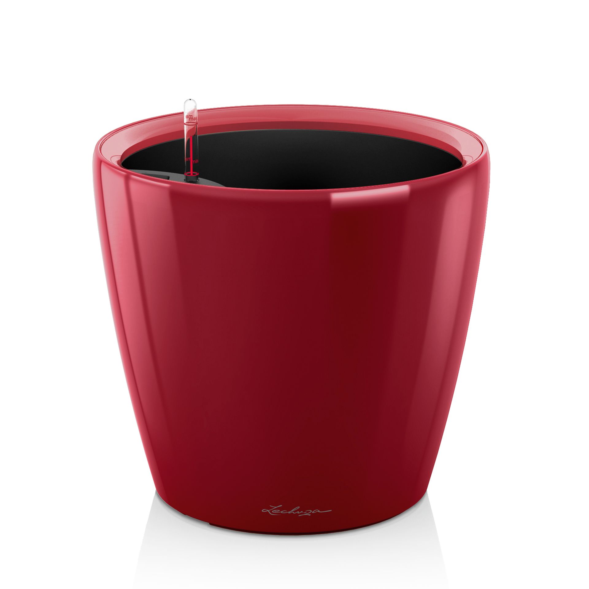 Lechuza Classico LS 28 - Round Table Planter - Red - Indoor/Outdoor