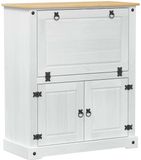vidaXL Wijnkast Wit 97 x 45 x 114 cm Massief Grenenhout