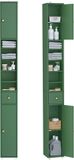 SoBuy BZR34-II-SY Hoge Badkamerkast – Smalle Opbergkast met Lade en Verstelbare Planken – Kolomkast Badkamer – Donkergroen, 20x20x180cm