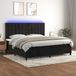 Maison Exclusive - Lit boxspring avec matelas et éclairage LED, noir, 200x200 cm, velours